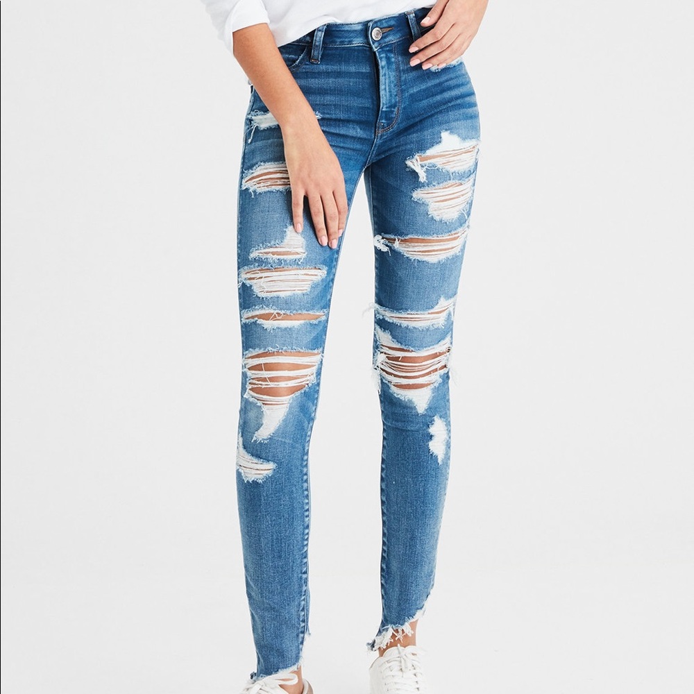 AE Next Level Distressed High Waisted Jeggings